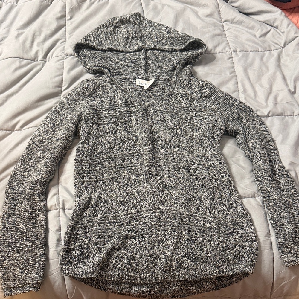 Cloud Chaser Black and White V-Neck Sweater